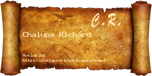 Chalupa Richárd névjegykártya